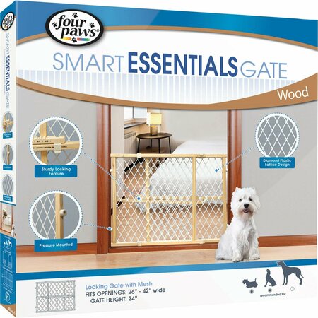 FOUR PAWS Gate Plastic Mesh Wood Frame 100203586